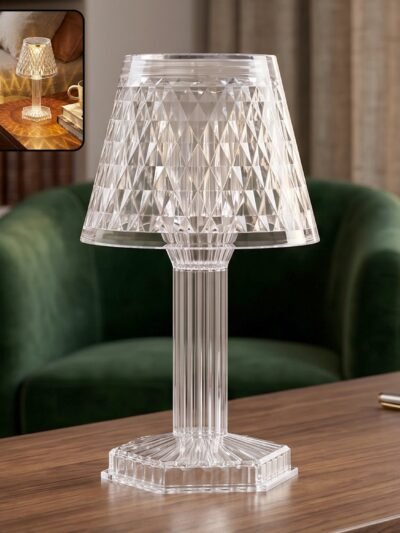 Crystal Table Lamp – Cup Shape LED Bedside Light | Styleva