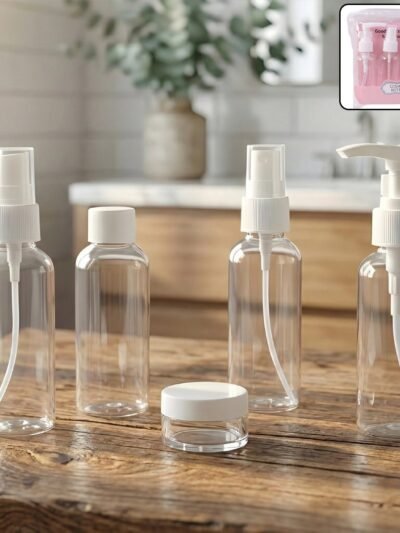 Travel Cosmetic Bottle Set – 5-in-1 Refillable Toiletry Containers