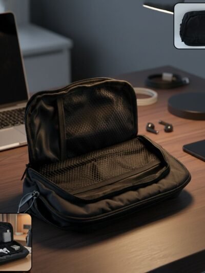 Small Electronics Organizer Pouch – Compact Travel Gadget Case