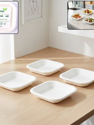 Disposable Food Tray Set – Square, 10 Pieces for Easy Serving