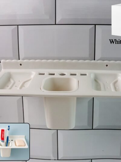 Wall-Mounted Bathroom Organizer – 4-in-1 Space Saver