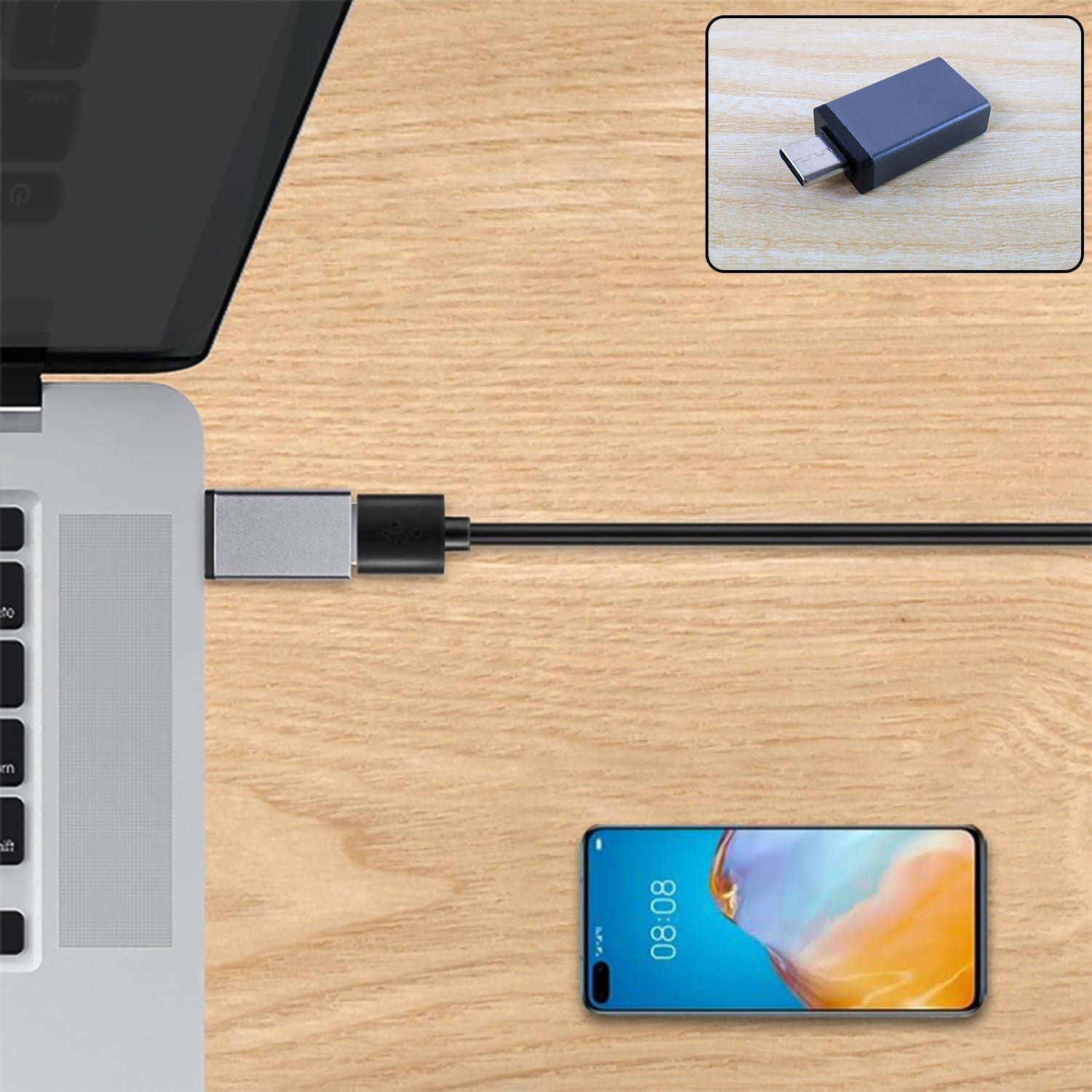 Type-C OTG Adapter – USB-A Converter for Phones & Tablets