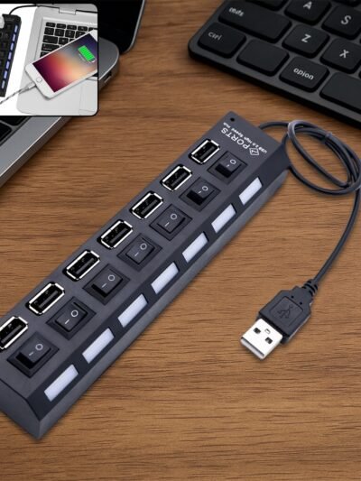 7 Port USB Hub – 7-in-1 Individual Switches, LED Indicators | Compshop