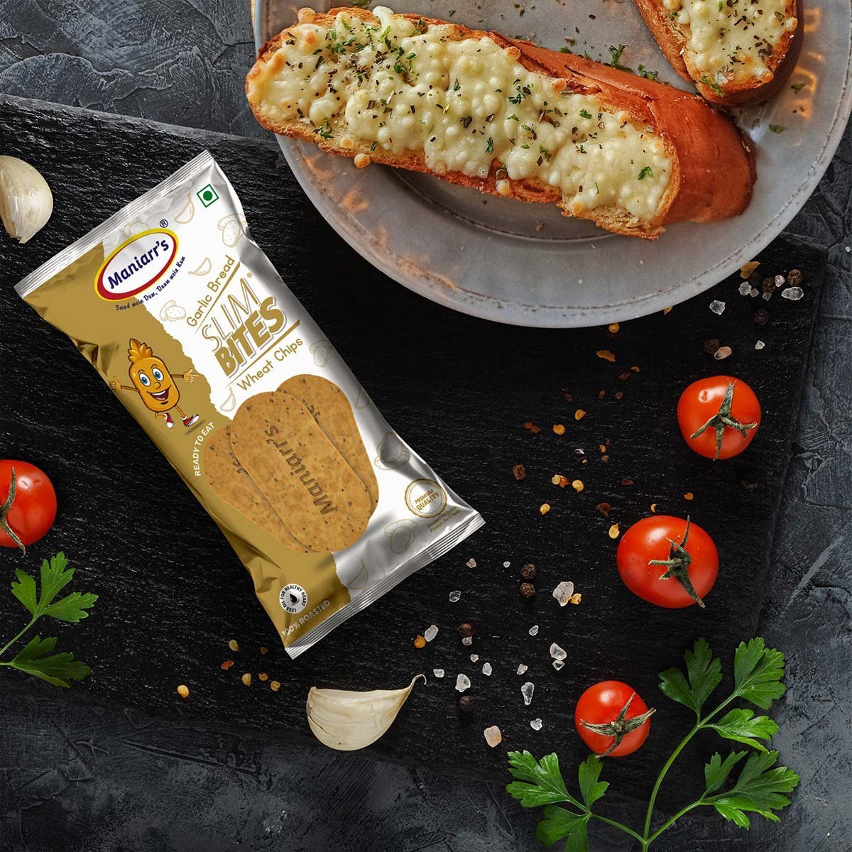Garlic Bread Khakhra � Delicious Crispy Wheat Chips 58g | Maniarr's