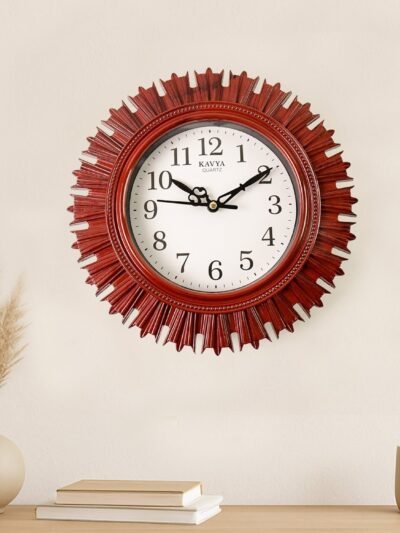 Wooden Look Wall Clock – Silent, Easy-Read for Home | VoltDesk