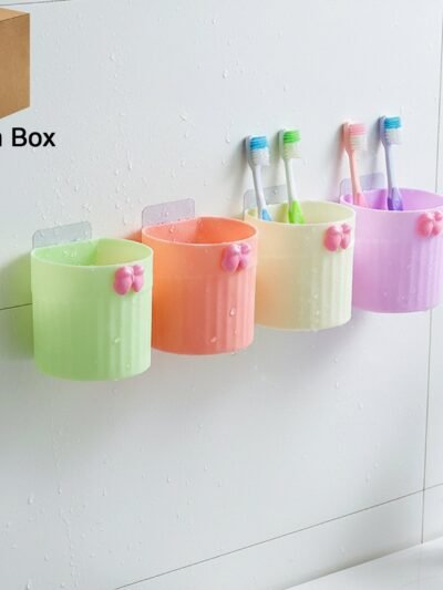 Wall Mounted Toothbrush Holder Set – Space-Saving Bathroom Organizer