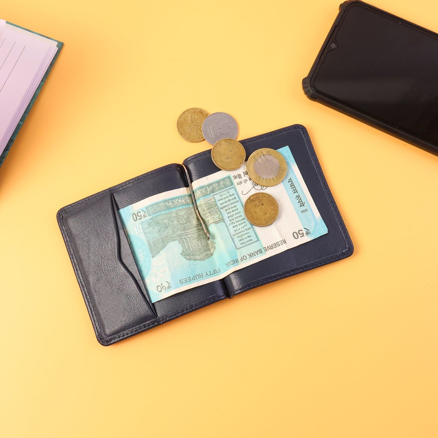 Slim Bi-Fold Wallet for Men – Compact Stylish Card & Coin Organizer