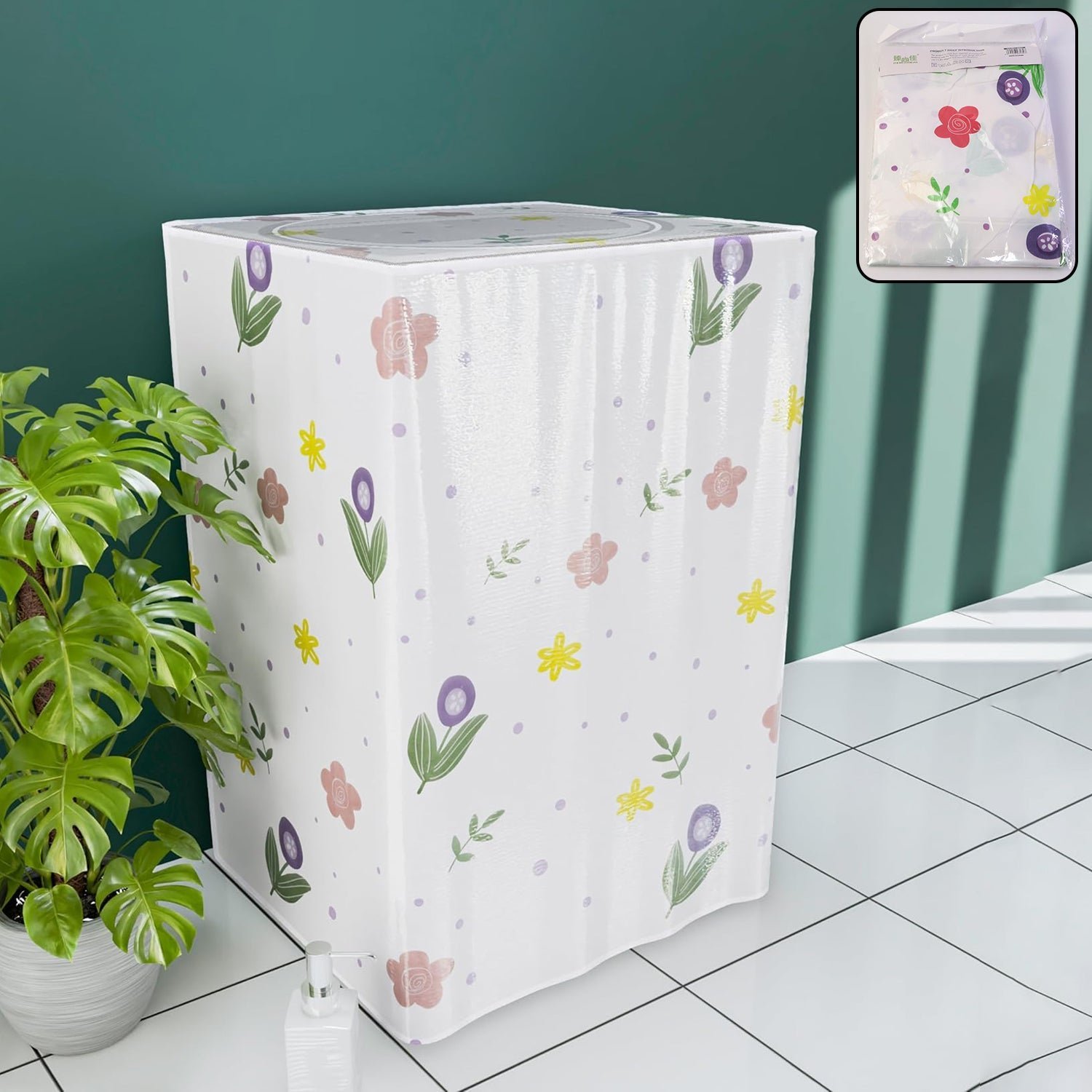 Top Load Washing Machine Cover – Printed, Waterproof & Dustproof (55×58×87 cm)