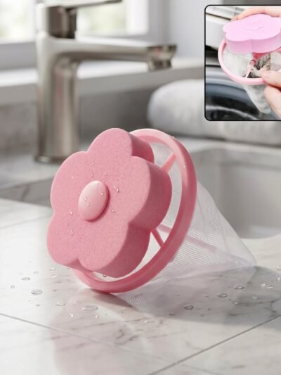Laundry Lint Remover � Reusable Flower-Shaped Mesh Filter for Cleaner Clothes