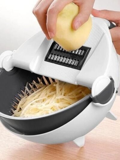Vegetable Cutter Slicer – 10-in-1 with Rotating Drain Basket | Indo Glow