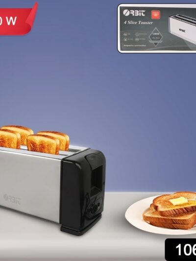 Pop-Up Toaster 1200W – 4-Slice Adjustable Browning Stainless Steel