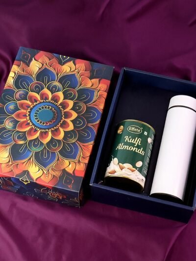 Kulfi Almonds Gift Hamper – Festive Combo with Stainless Steel Bottle