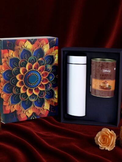Coffee Almonds Gift Hamper – Premium Festive Combo with Bottle
