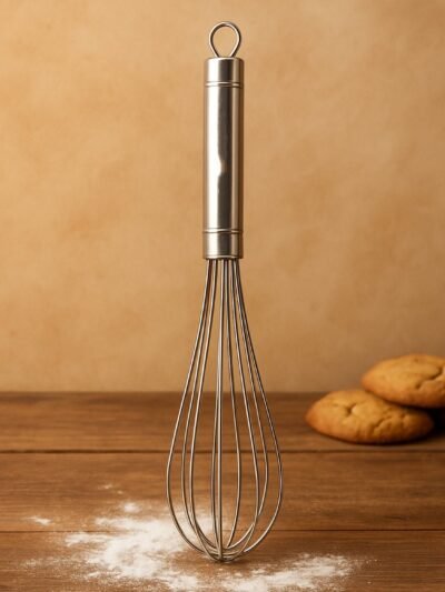 Stainless Steel Hand Whisk – Durable Medium Size with Ergonomic Handle
