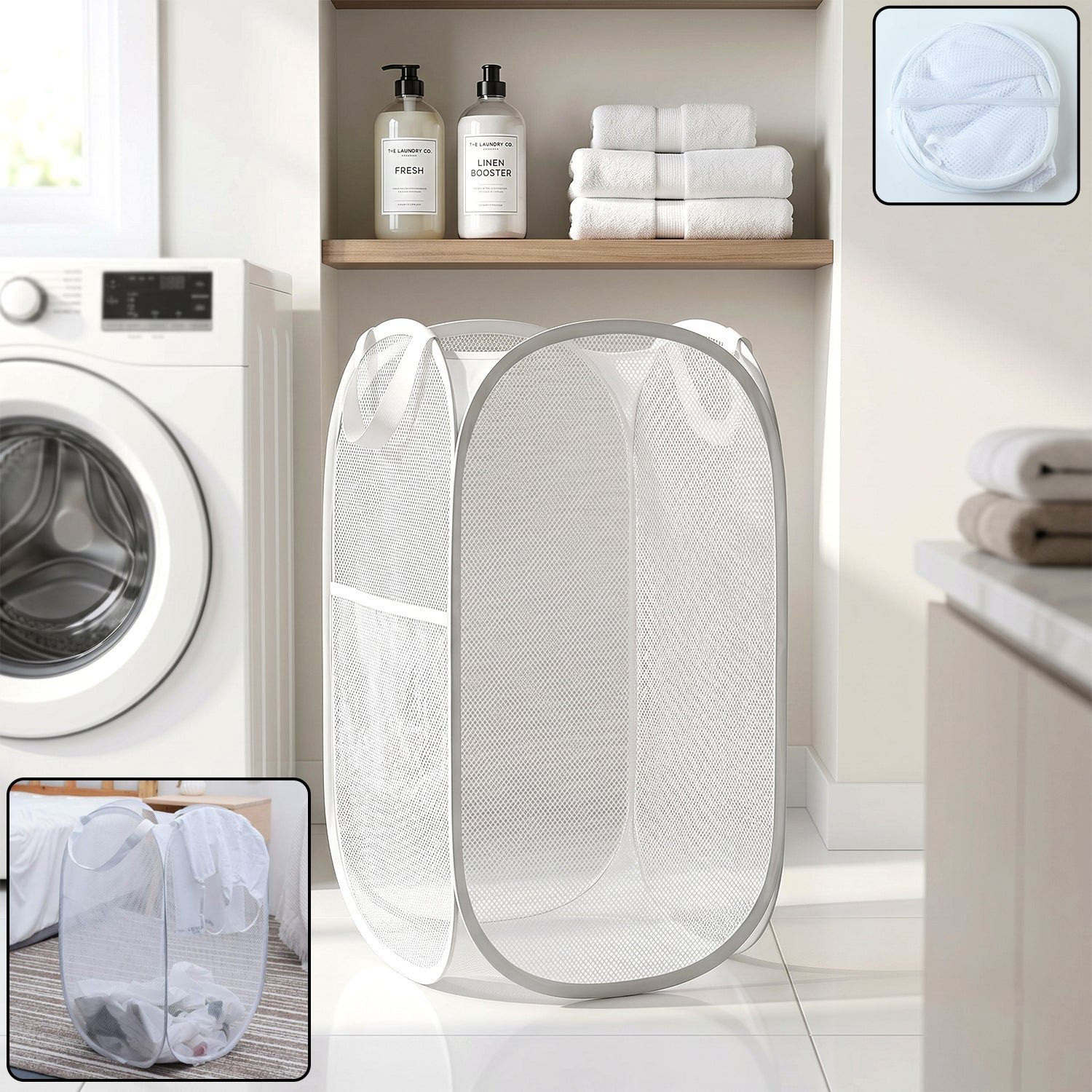 Foldable Mesh Laundry Basket � Space-Saving & Breathable Organizer