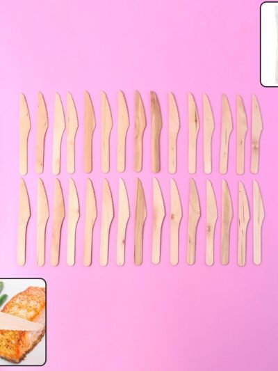 Wooden Knife – 165mm Smooth, Eco-Friendly Cutlery 30 Pcs Pack