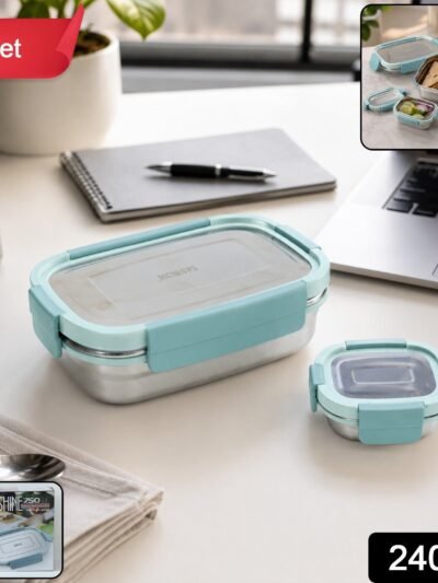 Stainless Steel Lunch Box Set � Leak-Resistant & Easy to Carry