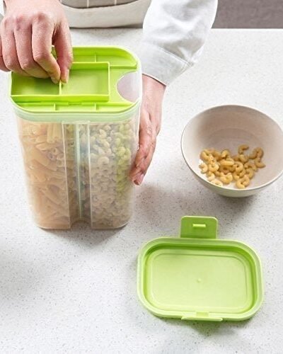 Airtight Food Grain Container – 2 Sections, 2L | Velvet Wheels