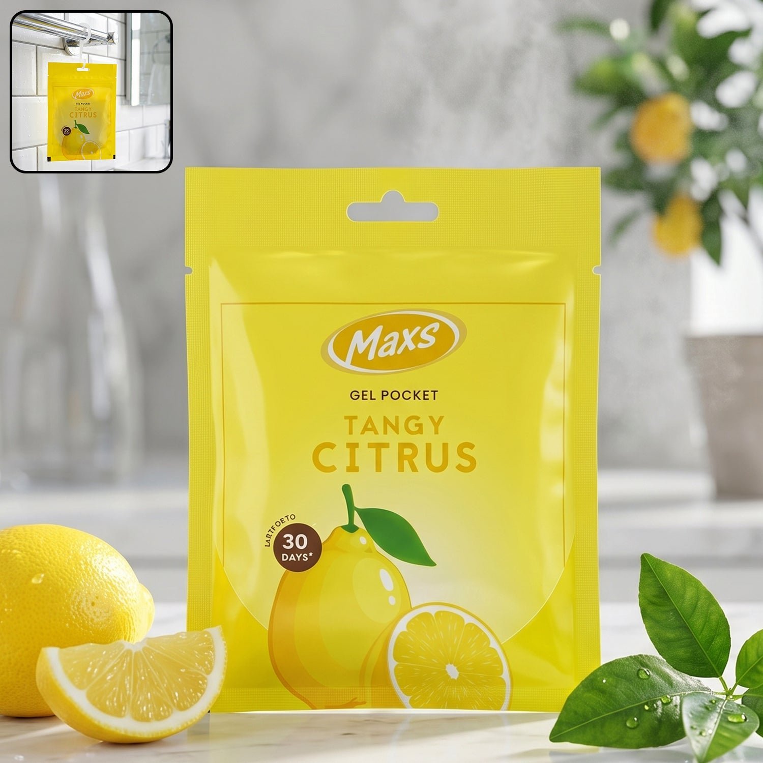 Maxs Tangy Citrus Gel Air Freshener � Long-Lasting Freshness for Indoor Use