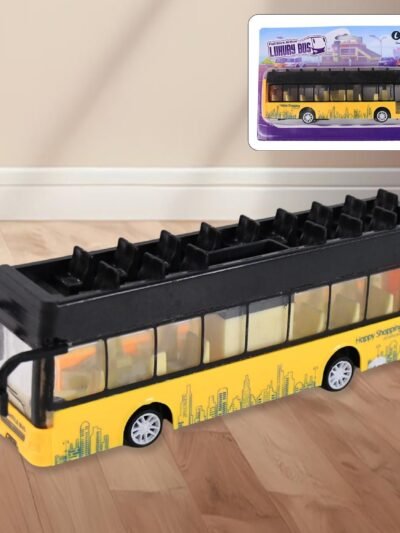 London Double Decker Bus Toy – Die-Cast Alloy with Pull-Back Action