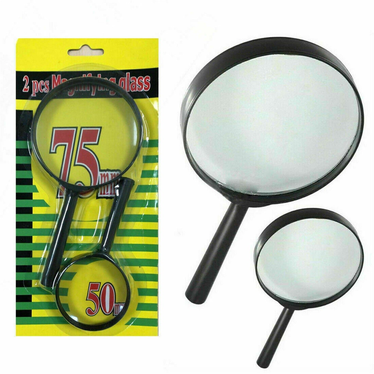 Magnifying Glass for Reading – Dual-Sided Magnifier 75mm & 50mm | Worko