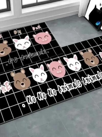 Printed Anti Slip Floor Mat Set – Safe & Decorative for Home