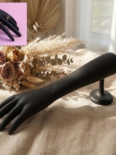 Black Hand Jewelry Display Stand – Elegant Matte Finish Organizer
