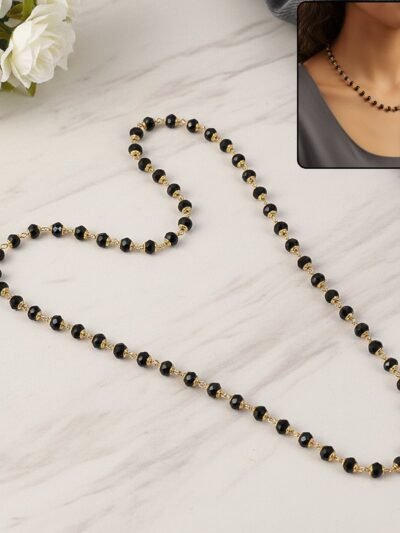 Black Beads Mangalsutra Necklace – Elegant Traditional Jewelry for Women