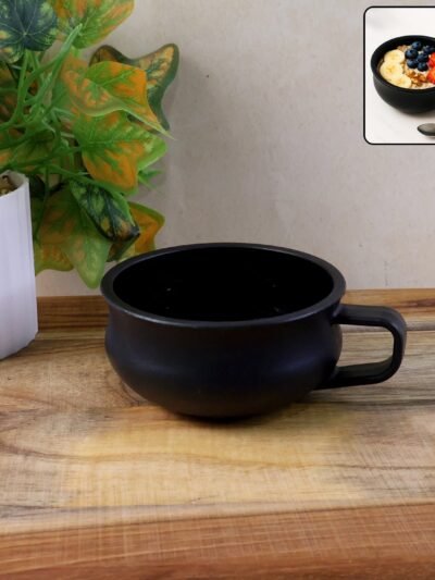 Large Capacity Deep Handle Bowl – Ergonomic Grip for Hot & Cold Meals