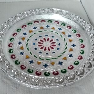 Silver Plated Pooja Thali – Festive & Worship Decor | Indo Glow