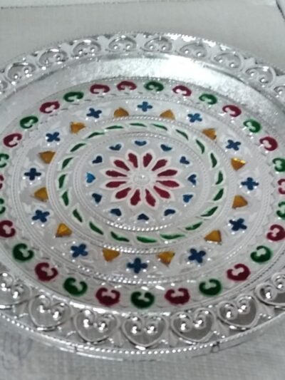 Silver Plated Pooja Thali – Festive & Worship Decor | Indo Glow