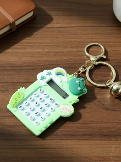 Frog Calculator Keychain – Portable Mini Digital Calculator with Bell