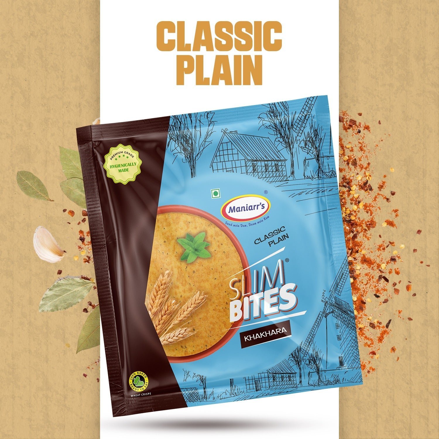 Plain Khakhra � Healthy Wheat Chips (195g) | Maniarr's