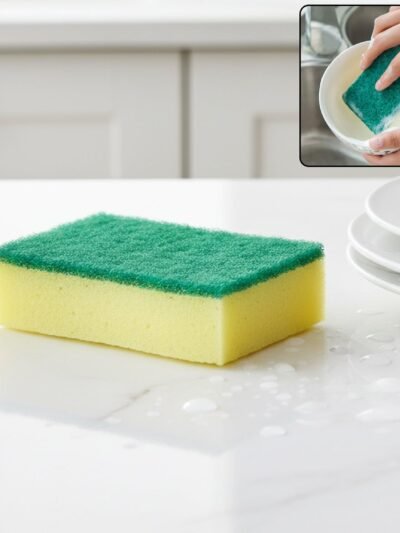 Scrub Sponge – 2-in-1 Multi-Purpose Cleaning | Velvet Wipe