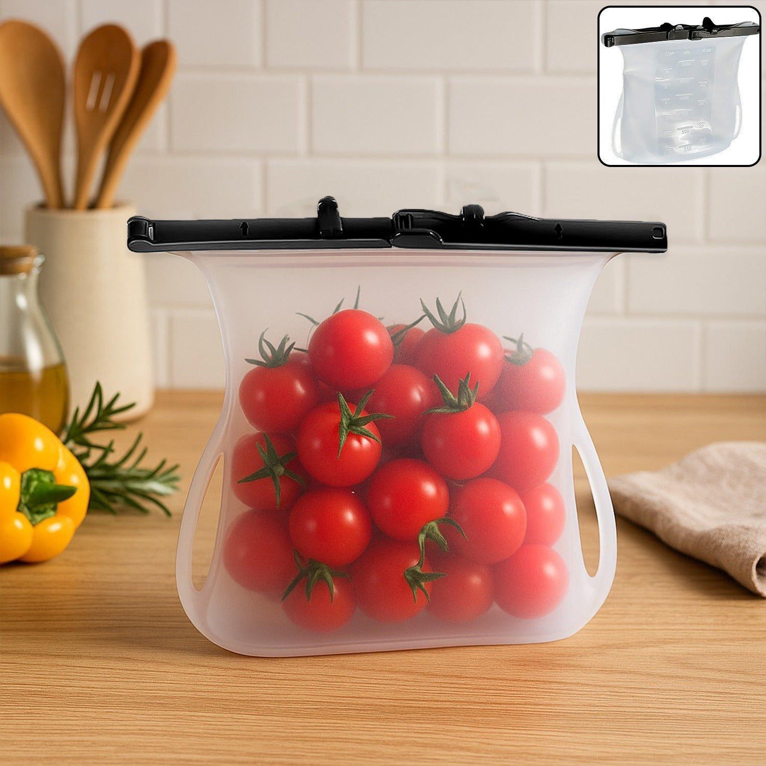 Reusable Silicone Food Storage Bag – Leakproof Flat Bottom | Tidy Table