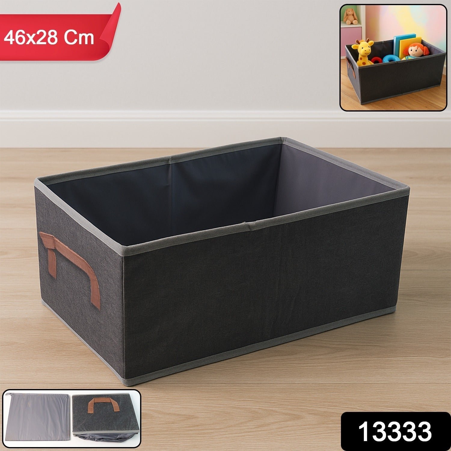 Foldable Storage Box with Handle – Large 46x28 cm Organizer