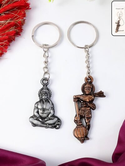 Hanuman Keychain Set – Durable Metal 2-Piece Mix Design