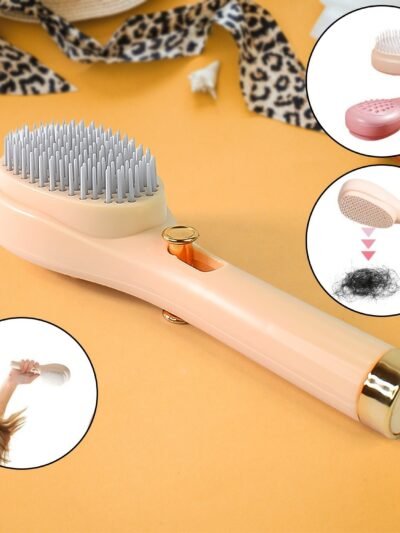 Self-Cleaning Detangling Hairbrush – Anti-Static & Scalp Massage