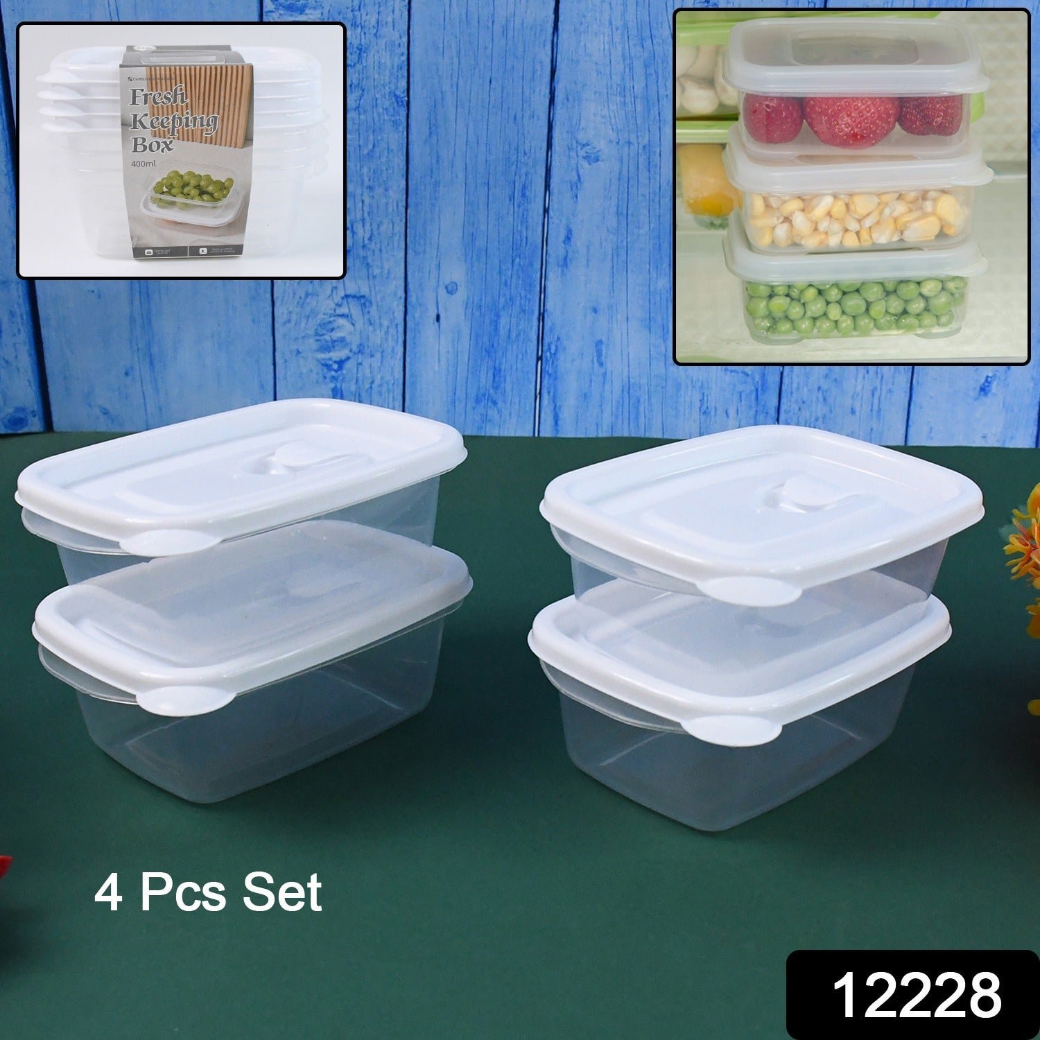 BPA-Free Food Storage Containers – Stackable 400ml Set of 4