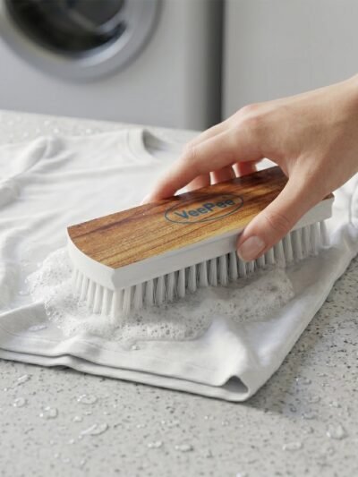 Cloth Washing Scrub Brush � Heavy-Duty Nylon Bristles & Wooden Handle