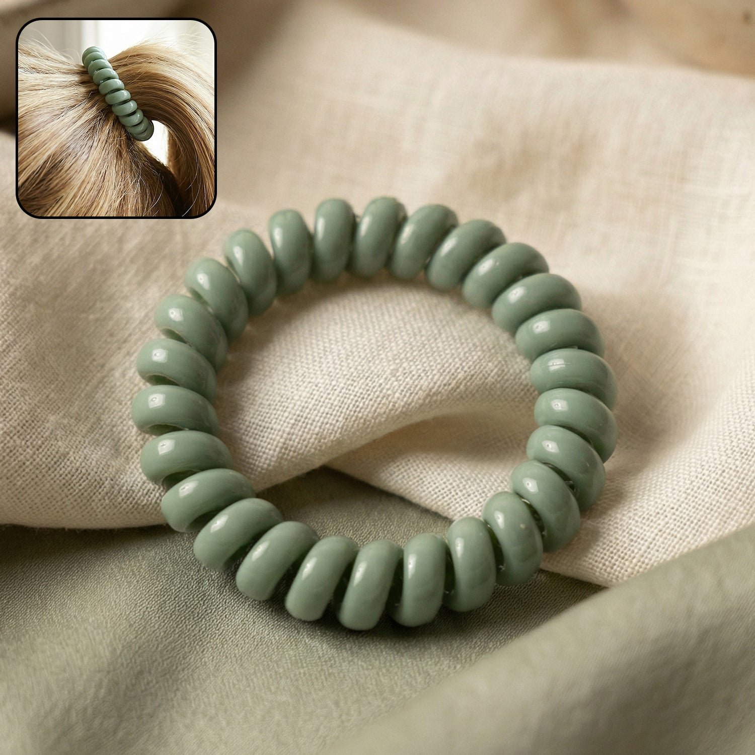 Soft Stretchable Telephone Wire Hair Bands � No Crease & Waterproof