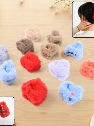 Small Hair Claw Clips – Plush Non-Slip Hair Accessories Set
