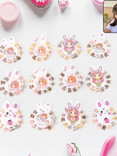 Mini Claw Hair Clips – 120-Piece Pastel Bear Set for Girls