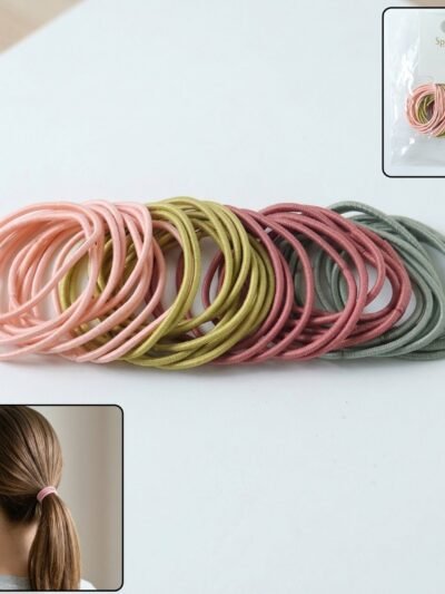 Elastic Hair Bands Set – Strong Hold & Neutral Colors for All Hair Types