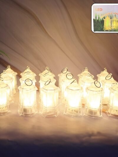 LED Decorative Lantern Lights – Set of 24 Flameless Hexagonal Lamps