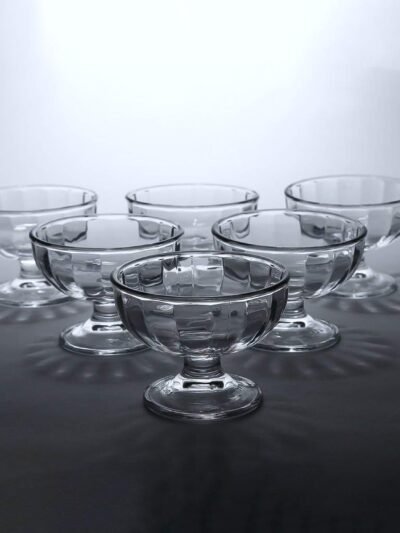 Glass Ice Cream Dessert Bowls – Elegant 6-Piece Set