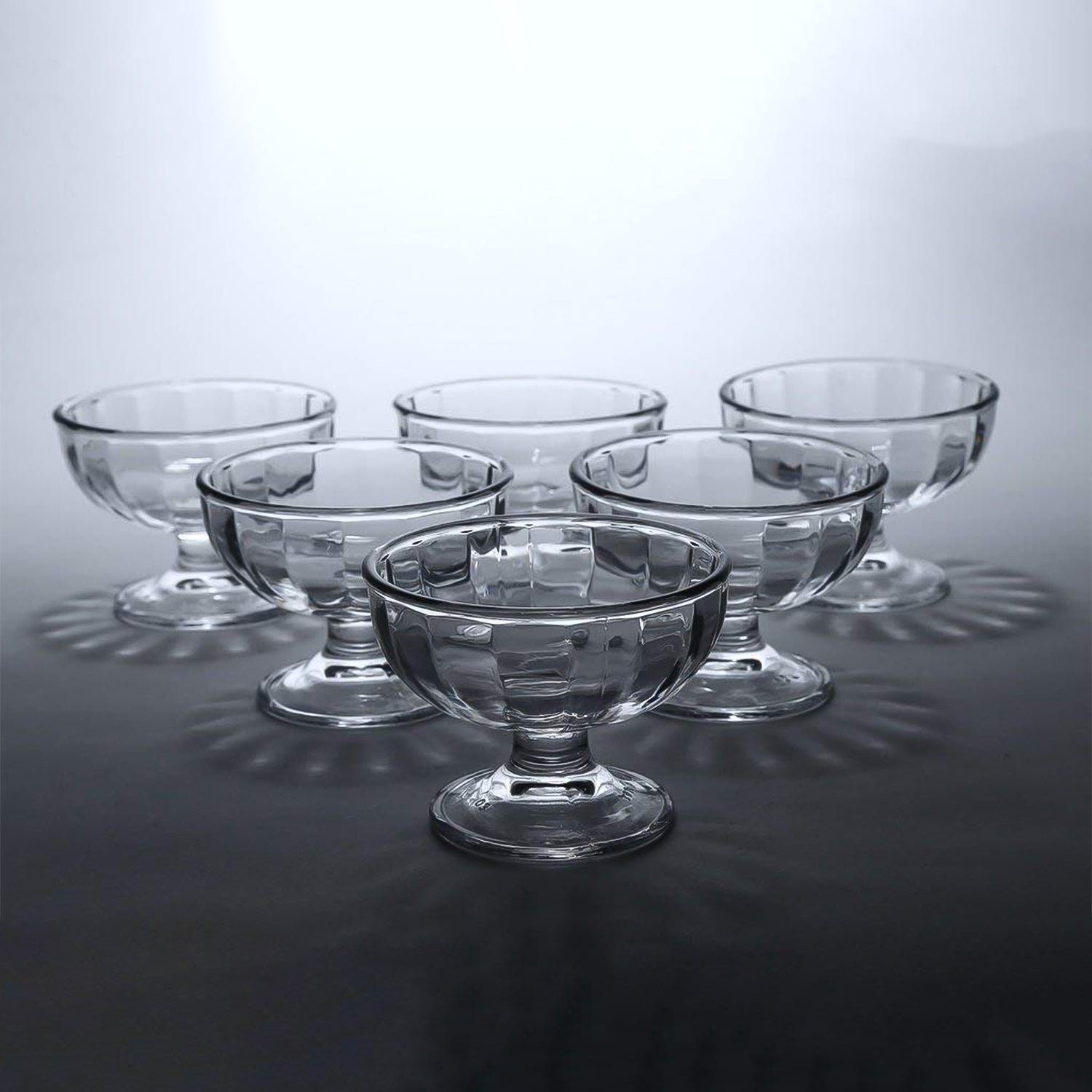 Glass Ice Cream Dessert Bowls – Elegant 6-Piece Set