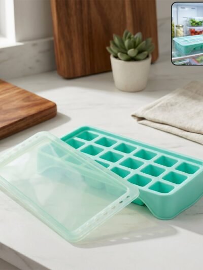 Ice Cube Tray � Leak-Proof with 18-Grid Silicone Design
