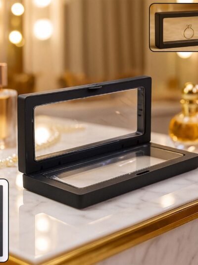 Transparent Floating Jewelry Display Box – 18x7 cm Magnetic Case