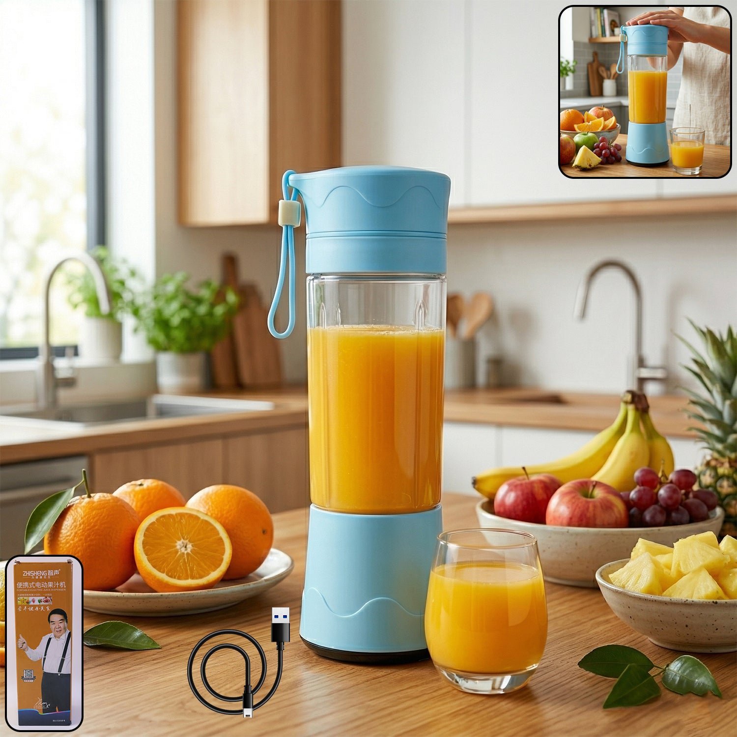 Portable USB Rechargeable Juicer Blender � Travel-Friendly & Efficient